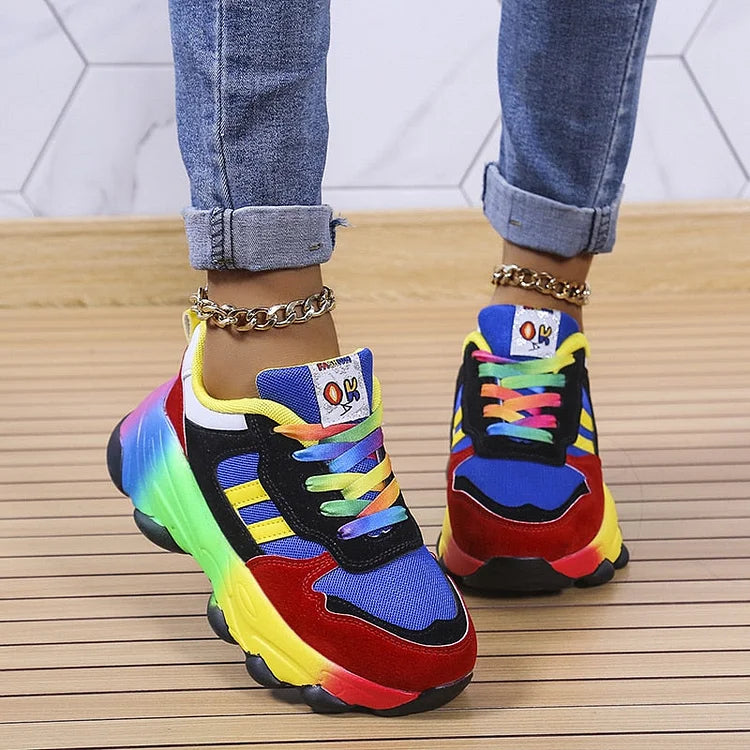 Isidora | Zapatillas Multicolor Máximo Confort de Punta Ancha