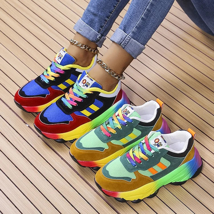 Isidora | Zapatillas Multicolor Máximo Confort de Punta Ancha