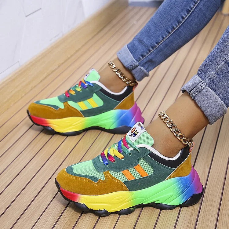 Isidora | Zapatillas Multicolor Máximo Confort de Punta Ancha