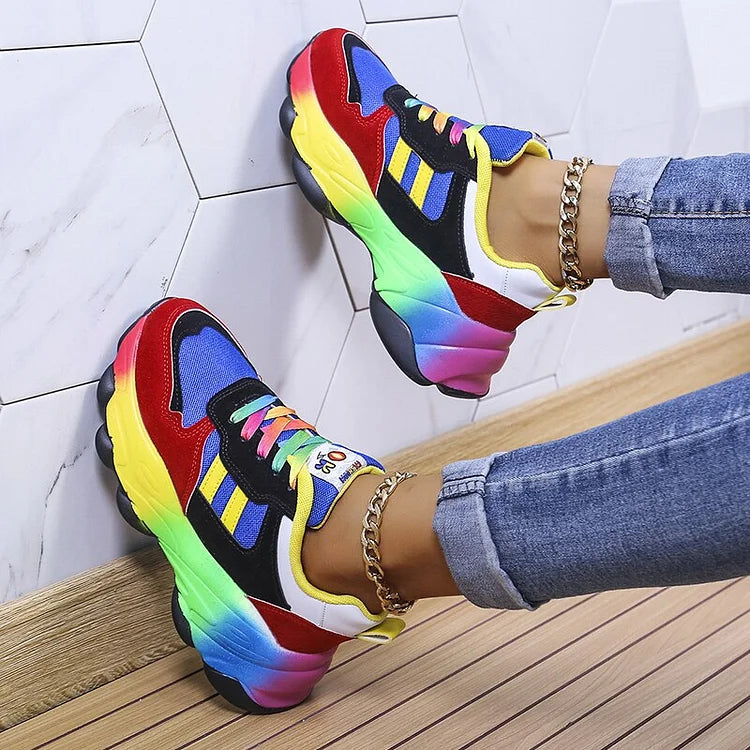 Isidora | Zapatillas Multicolor Máximo Confort de Punta Ancha