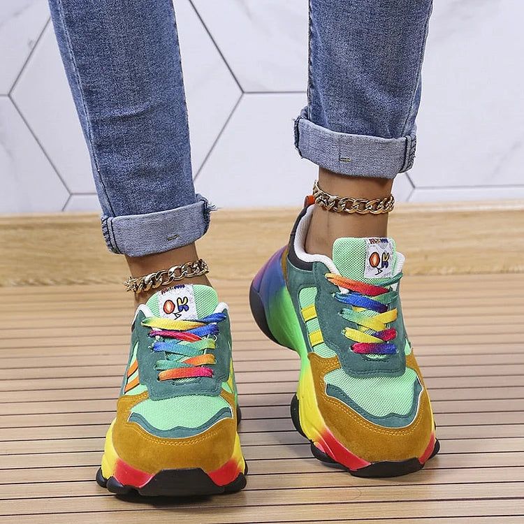 Isidora | Zapatillas Multicolor Máximo Confort de Punta Ancha