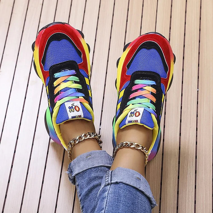 Isidora | Zapatillas Multicolor Máximo Confort de Punta Ancha