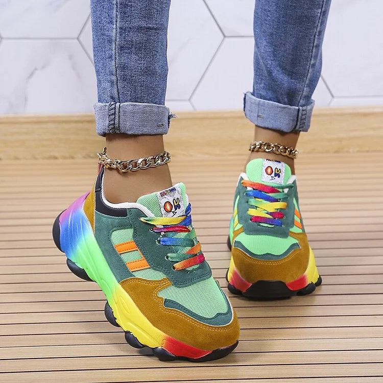 Isidora | Zapatillas Multicolor Máximo Confort de Punta Ancha